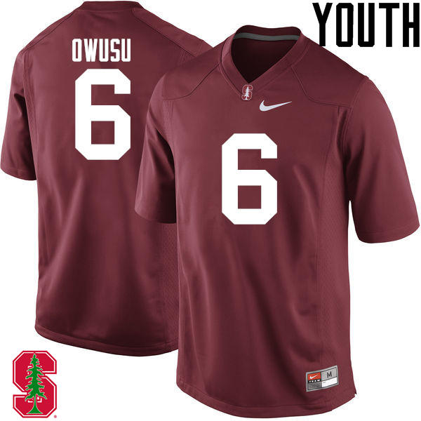 Youth Stanford Cardinal #6 Francis Owusu College Football Jerseys Sale-Cardinal - Click Image to Close